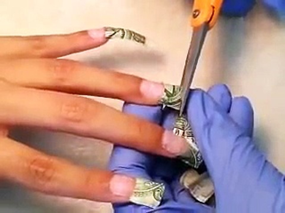 Pretty Clear Acrylic, Money Nails Tips.