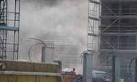 Maslak'ta lüks site inşaatında yangın