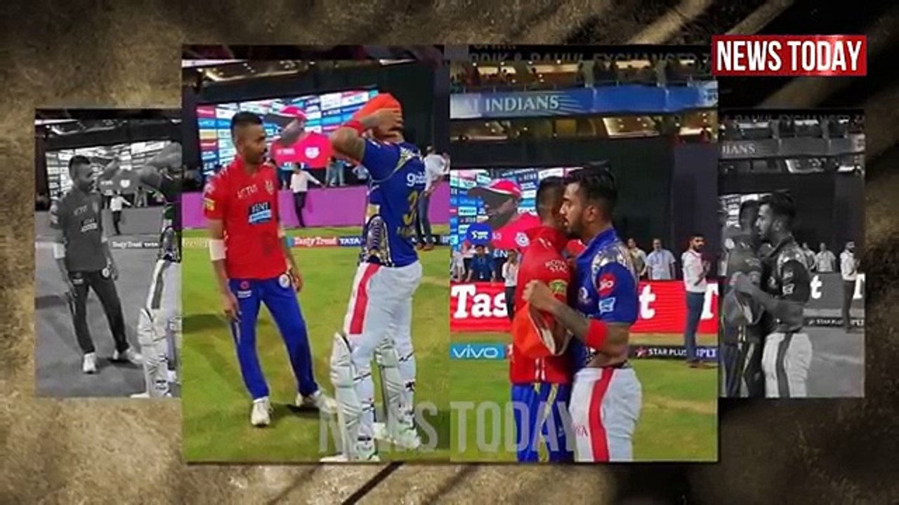 MI Vs KXIP-Hardik Pandya And KL Rahul Exchange Jersey Best Moments After MI Defeat KXIP IN IPL