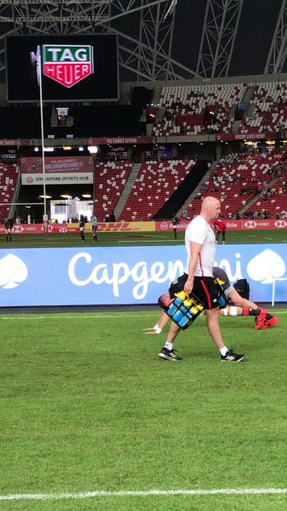 England rugby team warming up at Singapore National Stadium | Anthony S Casey Singapore
