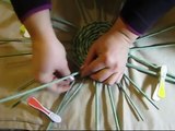 Weaving a square bottom from newspapers. Part 1.