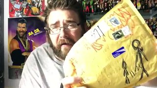 SLENDERMAN VANDALIZES FAN MAIL! Scary WWE Wrestling Toy Unboxing REACTIONS