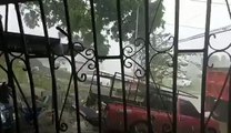 Fuerte lluvia con caída de granizo en la provincia de Colón como el sector de Puerto Pilón. @traficocpanama