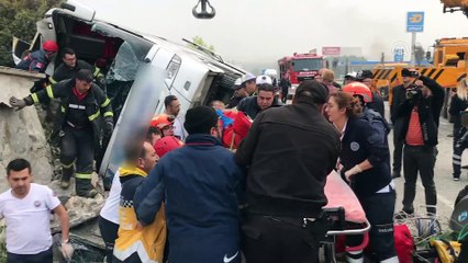 Yolcu otobüsü devrildi - KÜTAHYA