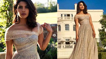 Priyanka Chopra dazzle in golden Christian Dior dress at Royal Reception | FilmiBeat