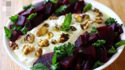 سلطة الشمندر بالطحينة Sesame Paste and Beet Salad