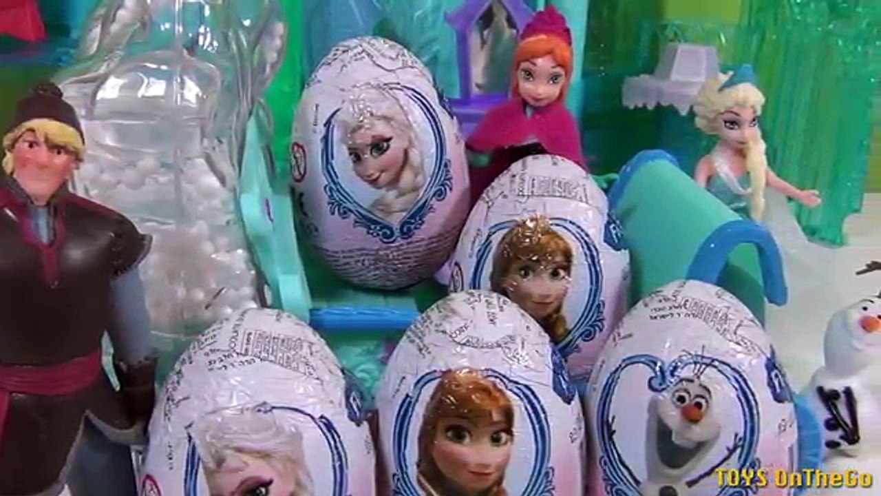 5 Huevos Sorpresa Frozen con Trineo de Aventuras y Palacio Luces Mágicas