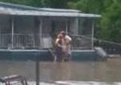 Firefighters Rescue Family From Their Flooded Home in Greenville