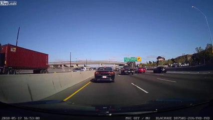 Motorcycle Rear Ends Car At 60MPH