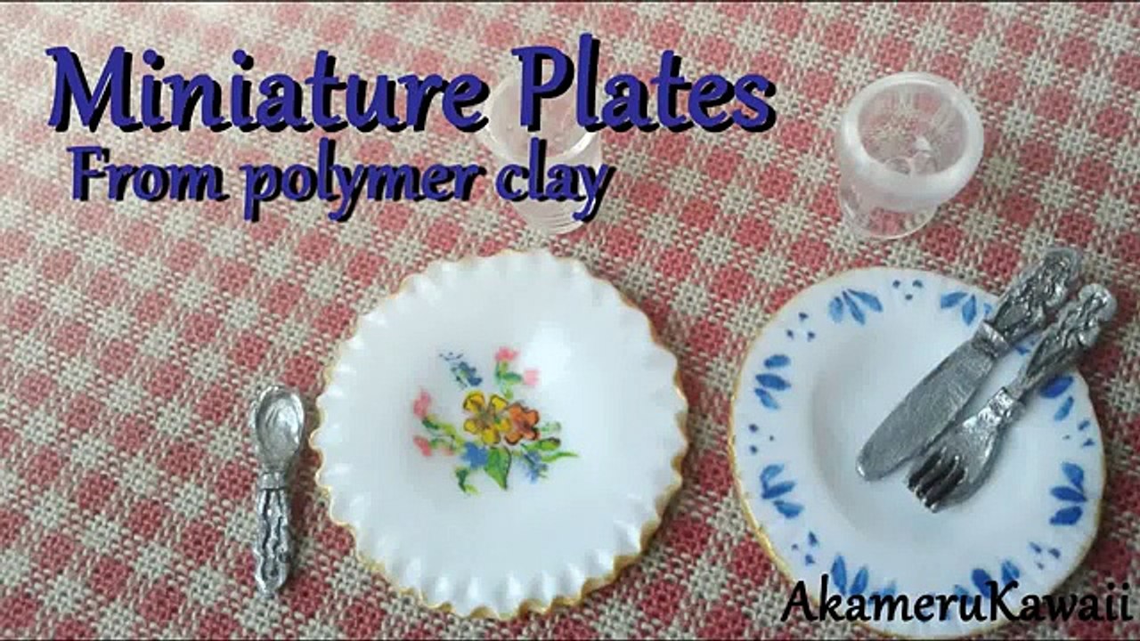 Miniature Plates Tutorial - Polymer clay Dollhouse miniature