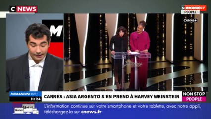 Morandini Live : Asia Argento violée par Harvey Weinstein, sa sincérité remise en cause (vidéo)