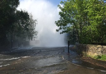 Burst Pipe Inundates Roads Around Newcastle Bridge