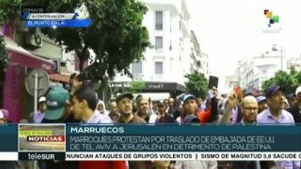 Marroquíes protestan contra traslado de Embajada de EEUU a Jerusalén
