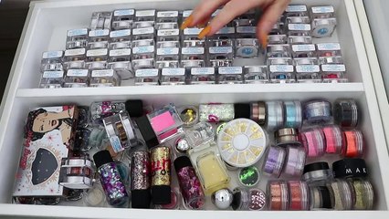  ORGANIZE AND DECLUTTER MY MAKEUP COLLECTION!  GLITTER & COLOURPOP STUFF
