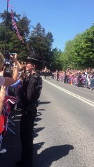 Royal Newlyweds Ride by Cheering Crowd
