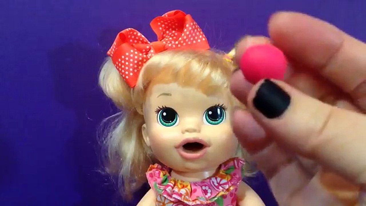 Baby Alive Snackin Sara Doll Halloween Clown eats Playdoh Candy Corn Snacks