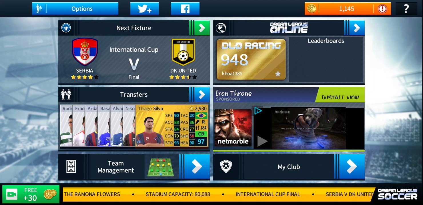 Dream League 2018 IOS Android - Season 1 - Game 31