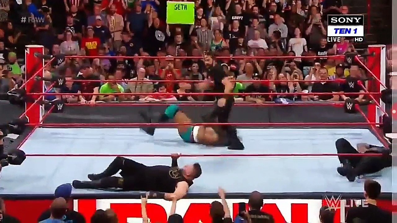 (WWE Monday Night Raw 21 May 2018 )Seth Rollins And Roman Reigns Vs Kevin Owens And Jinder Mahal. K