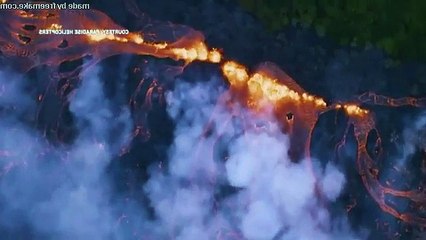 Rivers of fast-moving lava flow from Hawaii's volcano