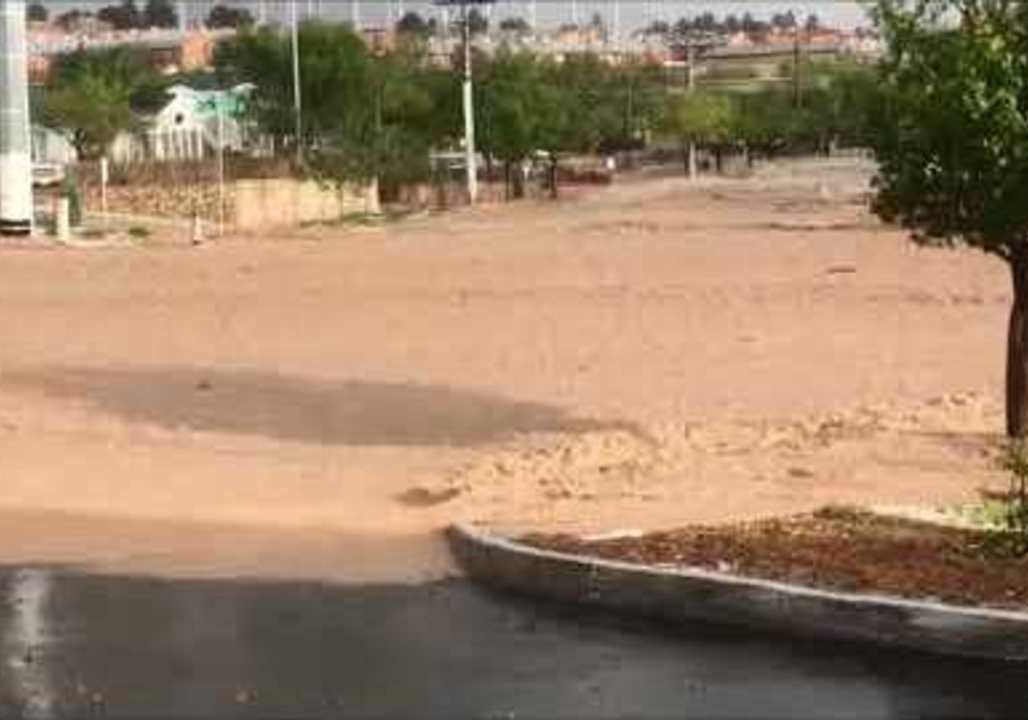 Flash Floods Turn Road Into River in Mesa Hills