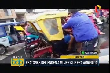 Iquitos: serenos intervienen a sujeto que agredía a su pareja