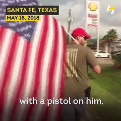A man went to comfort Santa Fe school shooting survivors ... with a pistol on his hip.