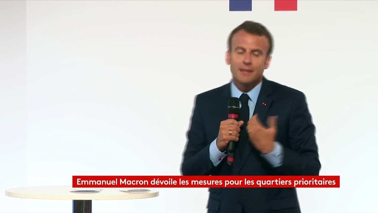 Emmanuel Macron tacle Jean-Louis Borloo et son plan banlieues écrit par "deux mâles blancs"