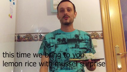 arroz al limón con sorpresa de mejillones, lemon rice with mussels surprise