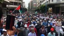 #شاهد | مباشر .. مظاهرات كبيرة تجوب شوارع الدار البيضاء بالمغرب تنديداً بنقل السفارة الأمريكية للقدس وتضامناً مع غزة