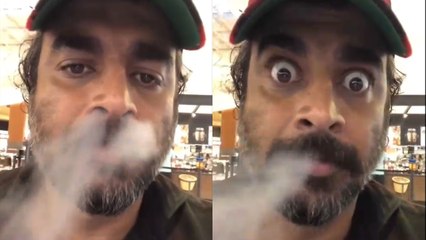 வைரலாகும் புகையை ஊதி தள்ளும் மாதவன் வீடியோ