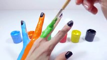 Finger Family learn color with Body Paint for children Learning Video Brush body paint on hand