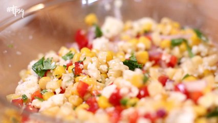 Colorful Corn Salad with Queso Fresco and Lime Vinaigrette