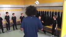 Marcelo joins son's team to complete header challenge