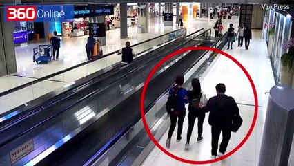 Download Video: Pamje shokuese/ Kamerat e sigurisë kapin momentin kur një grua rrëmbehet në mes të aeroportit (360video)