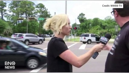 Gunshots During TV Report in Panama City, Florida