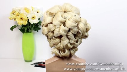 Wedding prom hairstyle for long hair. Tutorial (2)