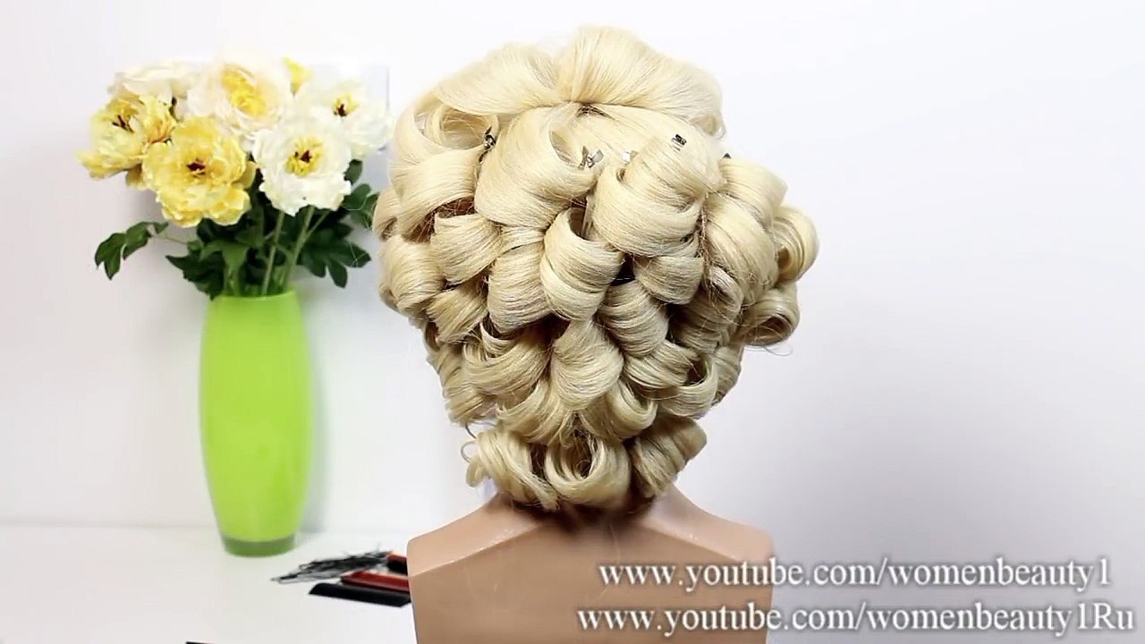 Wedding prom hairstyle for long hair. Tutorial (2)