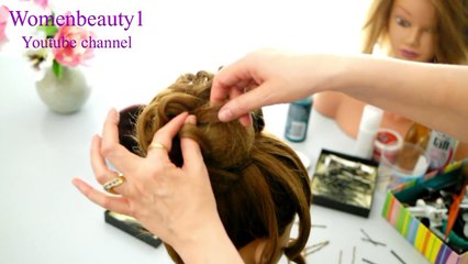 Wedding prom hairstyle for long hair. Updo tutorial (2) (2)