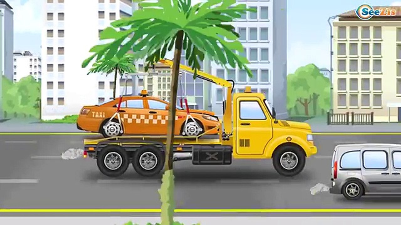 Le Camion de pompier et La Voiture de police SAUVER ÉQUIPE - NOUVELLE VOITURE Dessin animé