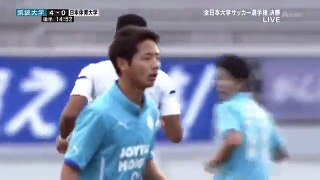 2016サッカーインカレ筑波大ｖｓ日体大　中野誠也、北川柊斗選手ハットトリック！