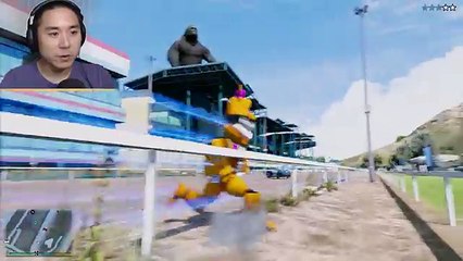 CAN NIGHTMARE FREDBEAR SAVE CHICA FROM KING KONG? (GTA 5 Mods For Kids FNAF RedHatter)