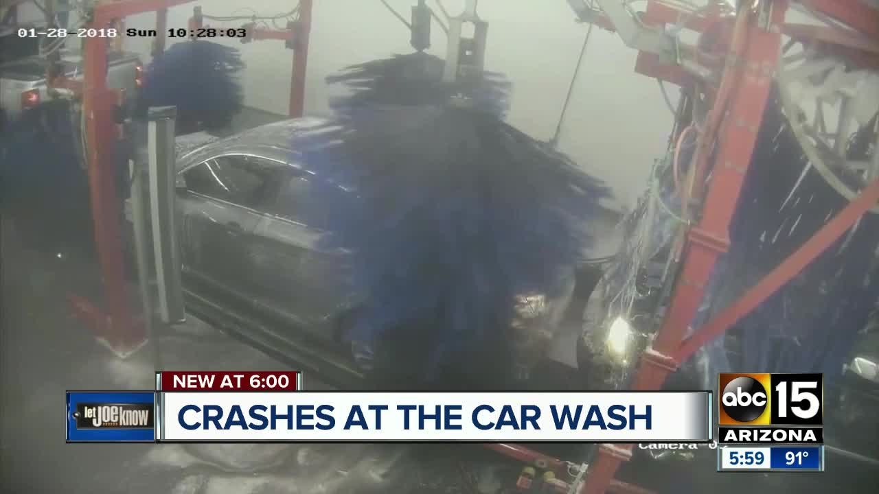 Video captures collision inside Valley car wash