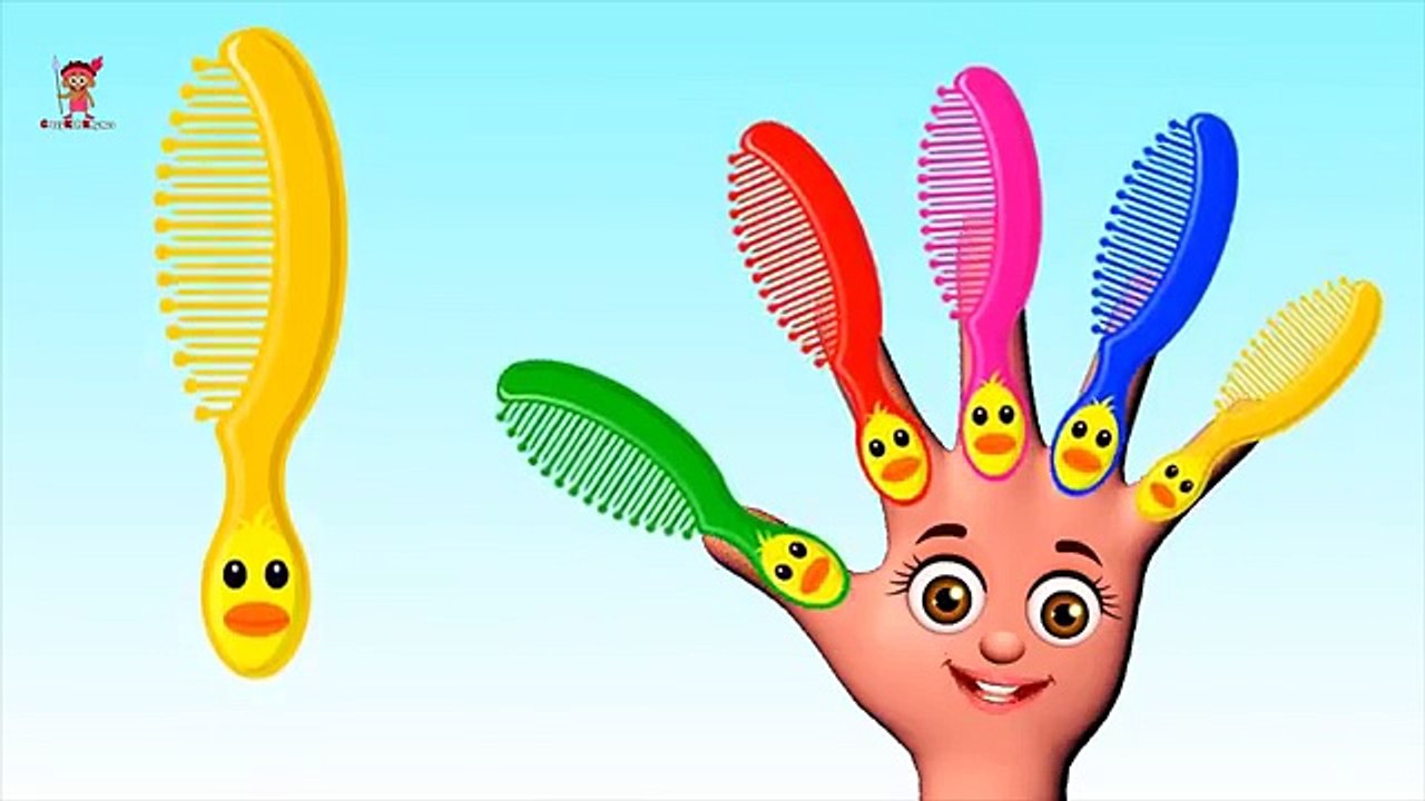 Finger Family Song with Hair Brush Colors for Children Kids | Finger Family Nursery Rhymes Videos