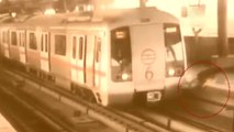Delhi Metro: Narrow escape for Man who tries to cross track; Watch Video | Oneindia News