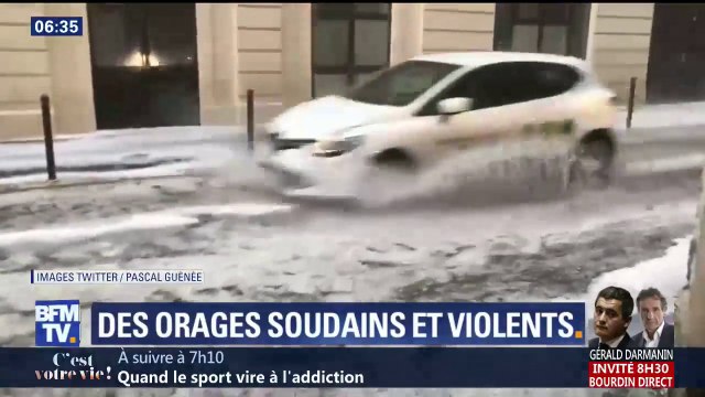 La pluie et la grêle se sont abattues sur Paris mardi soir
