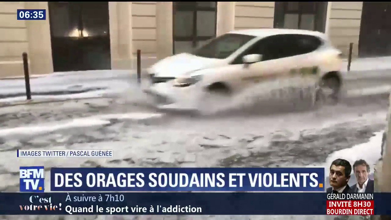 La pluie et la grêle se sont abattues sur Paris mardi soir