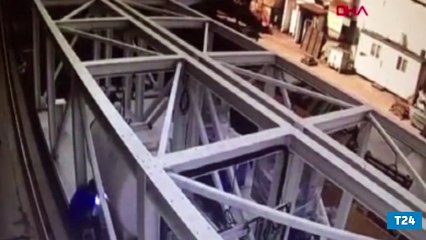 Vincin işçiye çarparak ölümüne neden olduğu kaza kamerada