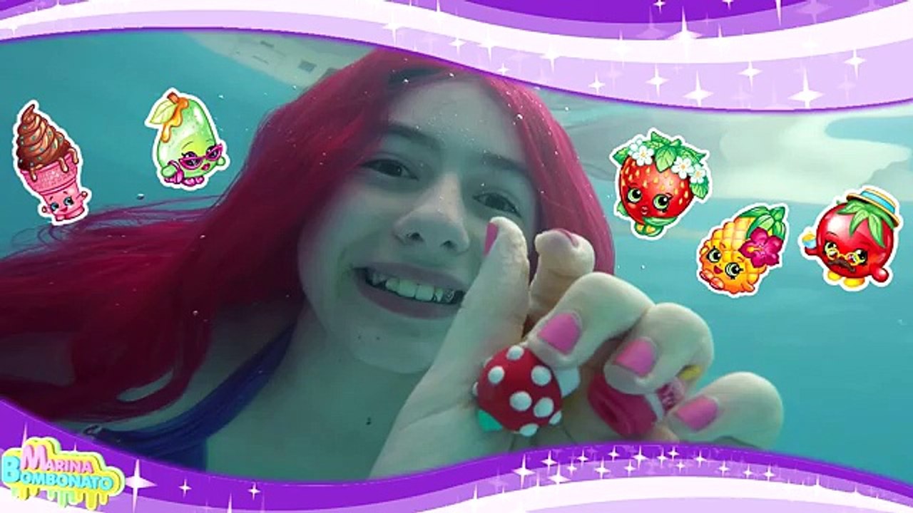 Desafio na Piscina Princesa Sereia Ariel Procura Tesouro Shopkins Surpresa ( Inédito, Mergulhos)