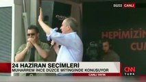 Muharrem İnce'nin mitingi yarıda kesildi, CNN Türk spikeri zor anlar yaşadı