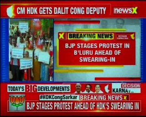 BJP black band protest in Bengaluru ahead of HDK's swearing-in calls alliance unholy